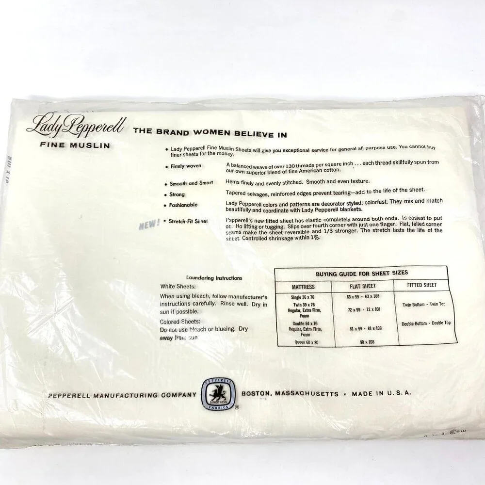 Vintage Lady Pepperell One Sheet Double Bed 81